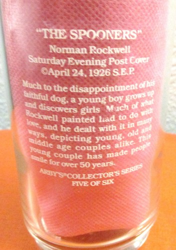 Valentine Bundle The Spooners Picture and Arby's Glass Norman Rockwell - Picture 8 of 12