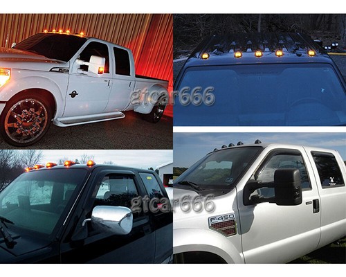 For 1999-2016 Ford E/F-250 F-350 Smoke Lens Cab Marker Lights Amber LED Assembly - Picture 12 of 12