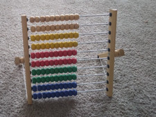 Wooden Children  s Abacus It Folds Up Colorful 12.5  H X 13  W