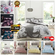 Reversible Duvet Cover Set Printed Soft Floral Bedding Quilt Single Double King