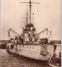 WWI SMS Goeben German Navy Battle Cruiser Real Photo Postcard RPPC