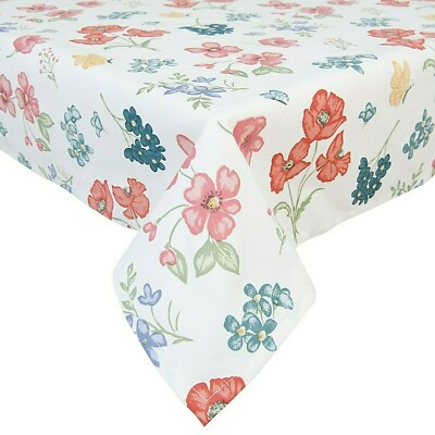 Tischdecke 100 x 100 cm Baumwolle Wiesenblumen Blumen Field Flowers Clayre & Eef