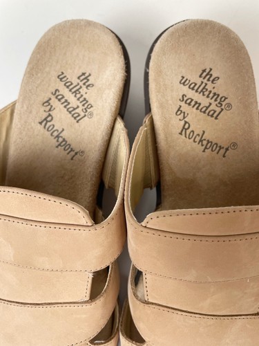 Rockport Sandals Womens 8.5 M Tan Nubuck Leather Wedge Walking Comfort Shoes - Picture 8 of 8