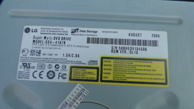 LG SUPER MULTI DVD+RW CD-RW IDE Drive GSA-4167B Ver. DL 10 August LG SUPER MULTI DVD+RW CD-RW IDE Drive GSA-4167B Ver. DL 10 August
