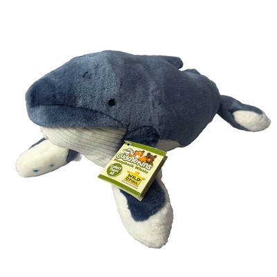Wild Republic Blue Humpback Whale Plush 15  Cuddlekins Stuffed Animal Soft Toy