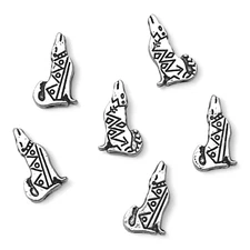 10 pcs Howling Wolf Coyote Spacer Beads Silver Southwestern Style Findings 17mm