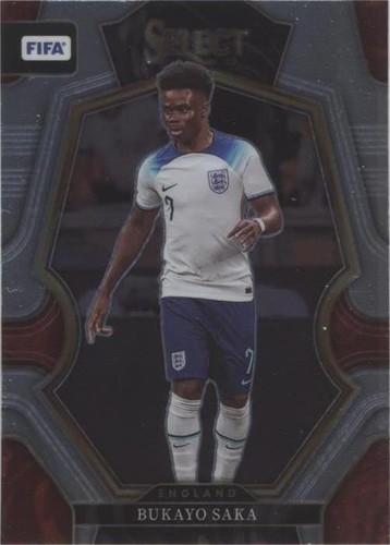 2022-23 Panini Obsidian FIFA England Bukayo Saka Purple Flood /25