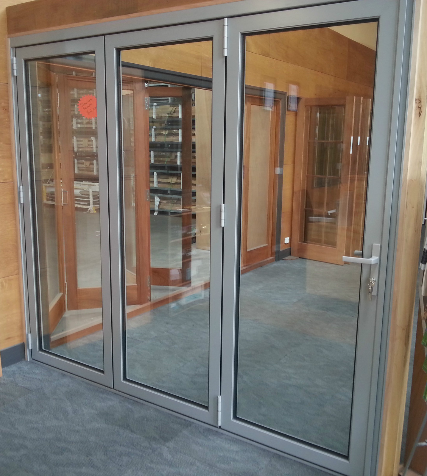 ALUMINIUM DOUBLE GLAZED BIFOLD DOOR 3 Panel 2100h x 2410w eBay