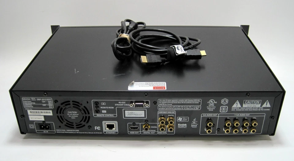 Reproductor de audio/vídeo universal DENON DBP-2012UDCI con montaje en rack Blu-Ray Foto 3 de 4