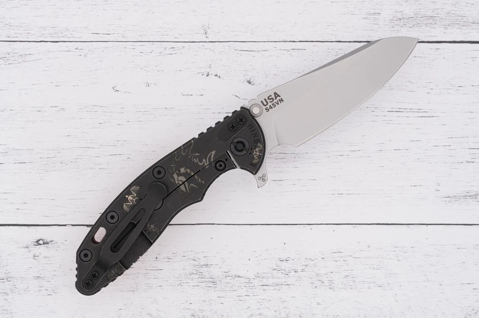Hinderer XM-18 3.5″ – S45VN Bead Blast Sheepsfoot Blade – Battle Black Halloween - Image 2 of 4