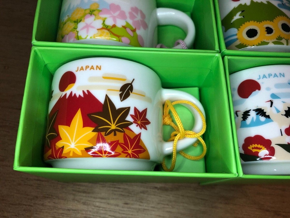 Japan set of 5 Starbucks mini Mug 2oz ORNAMENT You Are Here