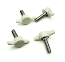 M6 x 20mm Clamping Thumb Screw Bolts with Gray Butterfly Tee Wing Knob 4 Pack