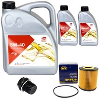 MotoröL Set Febi Sae 5W-40 7 Liter + ÖLfilter + Schraube FüR Volvo S80 I 2.8 2.9