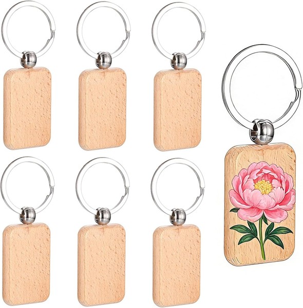 SchlüSselanhäNger Rohlinge Holz FüR DIY Projekte Kreative Geschenke Dekoration-image