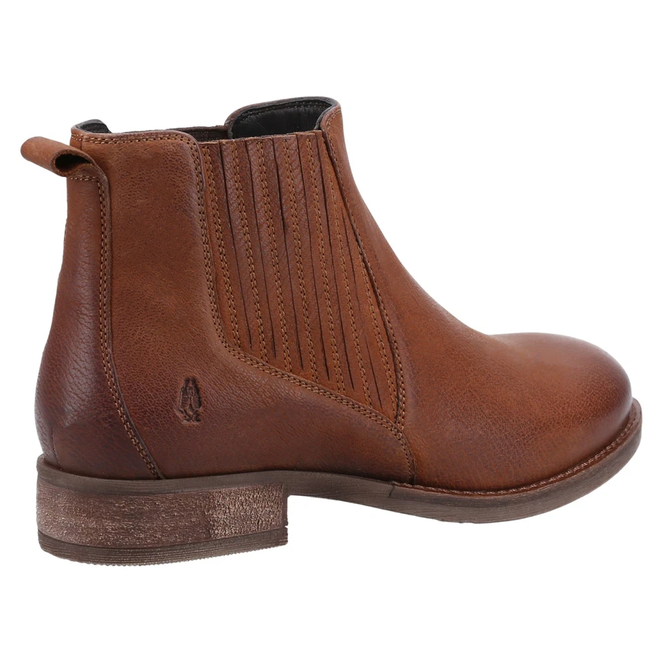 Hush Puppies Edith Bottines Cheville Cuir Marron Slip On Femme UK 4 - Photo 4/4