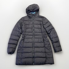The North Face Parka Womens Small 550 Down Long Puffer Jacket Black Hooded