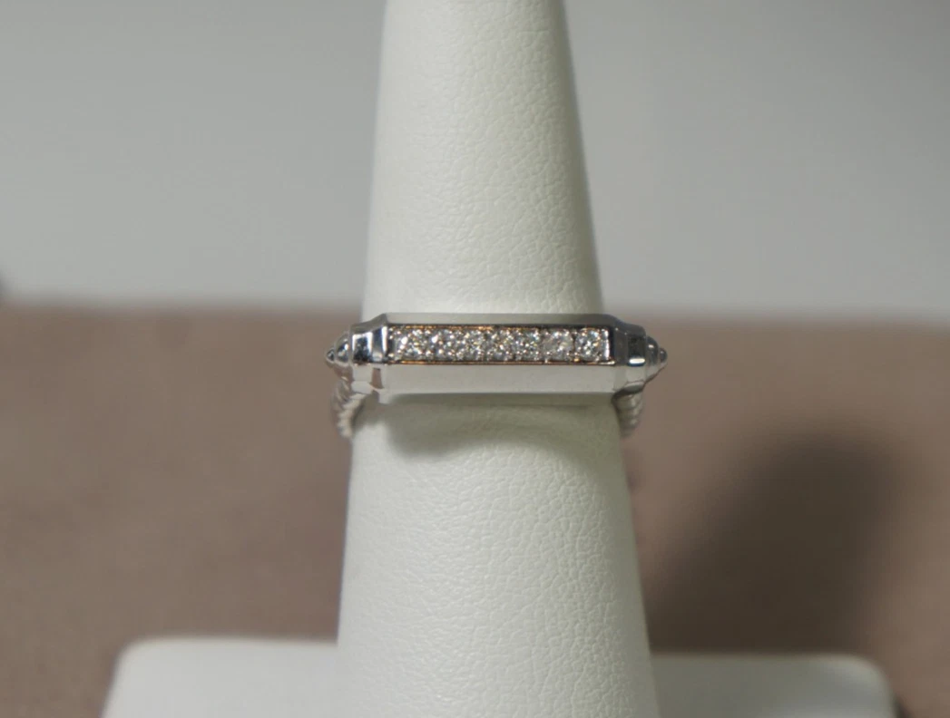 Sterling Silver Diamond Fine Rings Ring 925 Metal Purity 7 Ring