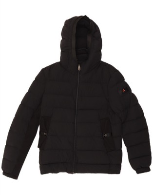 PEUTEREY Womens Oversized Hooded Padded Jacket UK 10 Small Black Nylon KS06