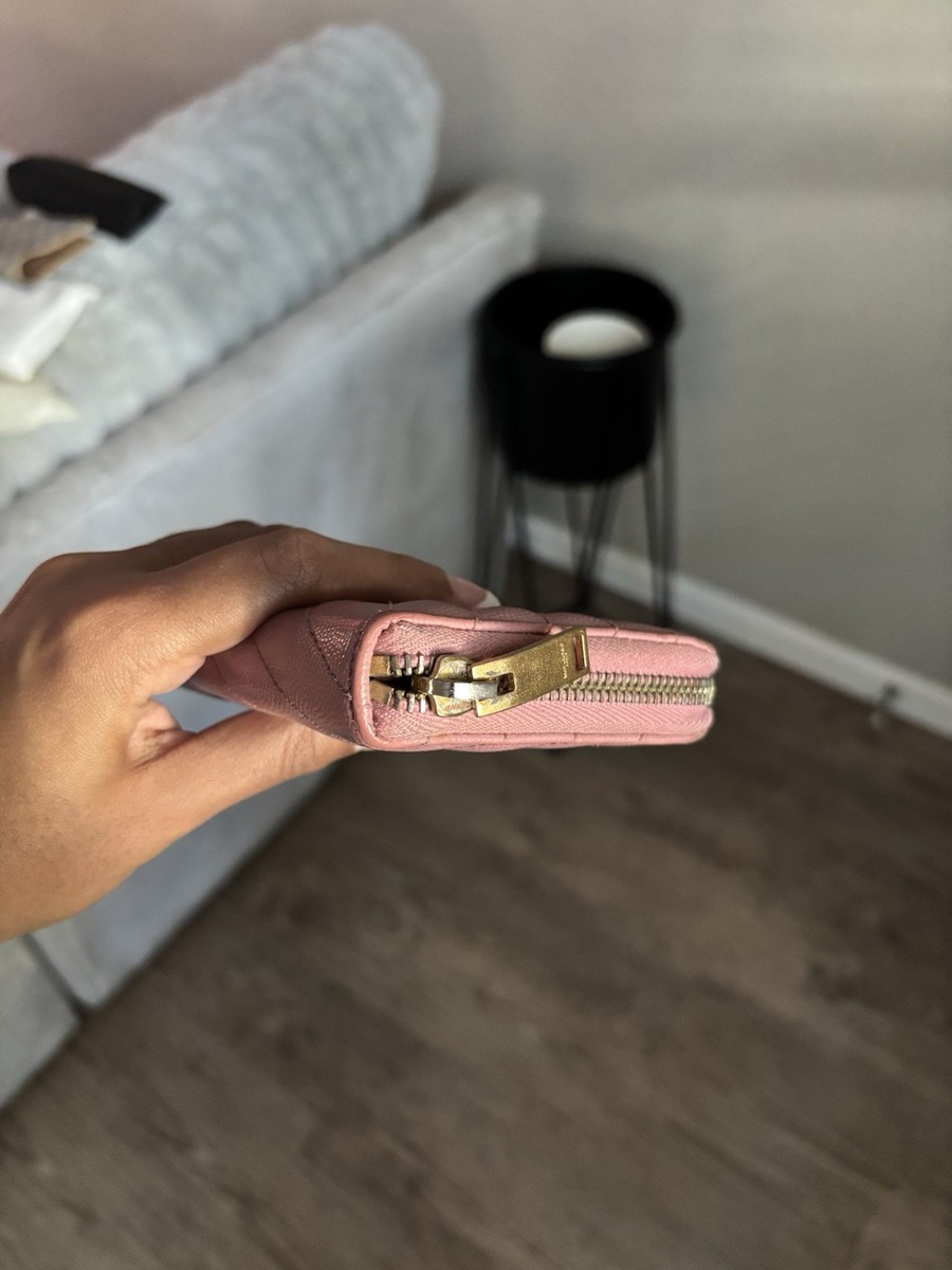 Pink Ysl And Gold Zip Wallet | eBay