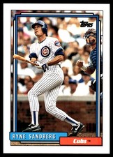 Ryne Sandberg 1992 Topps #110 Chicago Cubs FREE SHIPPING AutographDen