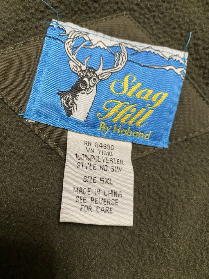Vintage Men’s Stag Hill Haband Hunting Vest Size 5X Green Warm Outdoor Gear EUC - Image 4 of 4