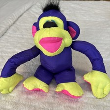 1994 Vintage Fisher Price Puffalumps 12" Chattering Chimps Plush Monkey