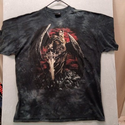 Vintage 2005 Reaper Skull Bone Graphic Abrar Ajmal Tie Dye Mens T Shirt 3XL Tee
