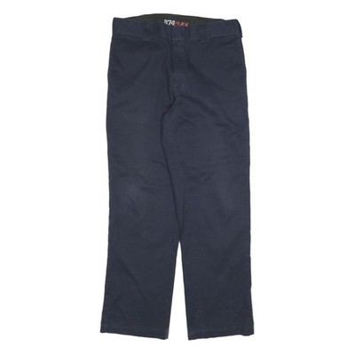 DICKIES Herren Baumwollmischung Navy Regular Leg Hose W32 L31 Reißverschluss Workwear