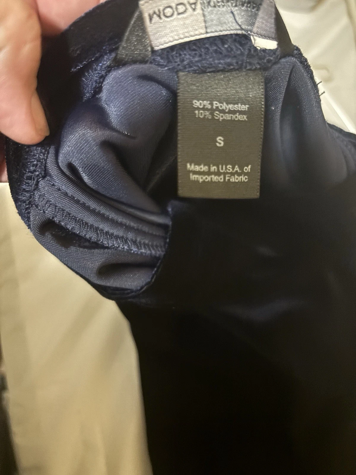 UNDERCOVER Abito svasato Moda International Victorias Secret blu notte velluto aderente piccolo