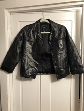 Vintage Gap Leather Jacket Medium Button Up Y2K Kid  s