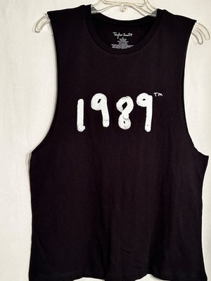NWOT MEDIUM TAYLOR SWIFT  1989  BLACK SLEEVELESS TANK TOP T-SHIRT