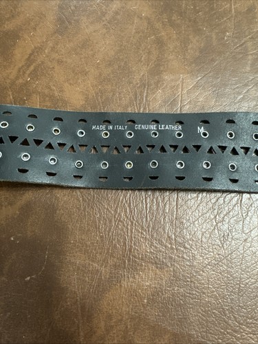 Y2K Black Suede Studded Low Slung Studded Hippie Boho Gypsy Shakira Belt M - Picture 3 of 5