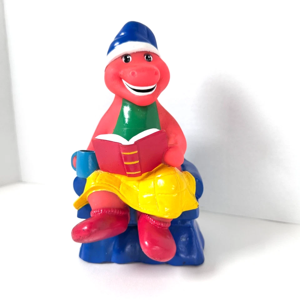 Винтаж 1998 Barney фиолетовый динозавр монета копилка "Bedtime Barney" со штепсельной вилкой - Изображение 4 из 4