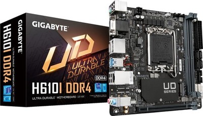 GIGABYTE H610I DDR4 Mini-ITX LGA1700, M.2, 4x SATA, DP/HDMI/VGA, 1GbE Mainboard