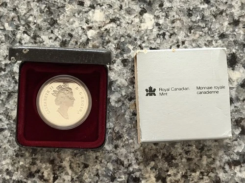 1991 Canada Silver Dollar Coin RCM Royal Canadian Mint - 1816 Frontenac Steamer-