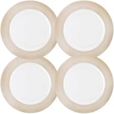 Pack of 4 13 inch Textured Gold Rope Rim Plastic Charger Plates for Dining
