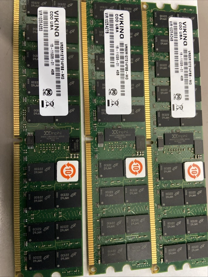 3x(12GB)CISCO 15-11026-01 NEXUS 4GB PC2-5300 DDR2 RAM VIKING VR5ER127214FBS LOT3 - Image 3 of 3