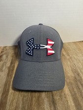 NWT'S American Flag Under Armor Hat Flex Fitted M/L Baseball Hat UA Classic Fit