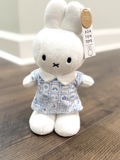 Bon Ton Toys Miffy Plush Bunny Blue Tile Dress NWT Recycled Filling 10  