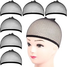 6PCS Wig Cap, 6PCS Black Mesh Wig Cap Net, Closed End Hair Mesh Net, Liner