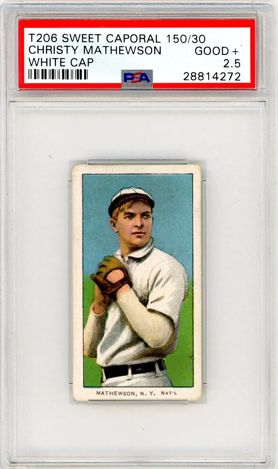 1909-11 T206 Sweet Caporal 150/30 Christy Mathewson White PSA 2.5