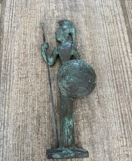 Greek warrior Goddess Athena Verdigris Patinated Bronze Statue Museum Repro