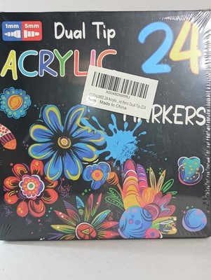 24 Dual Tip Acrylic Markers 1mm - 5mm