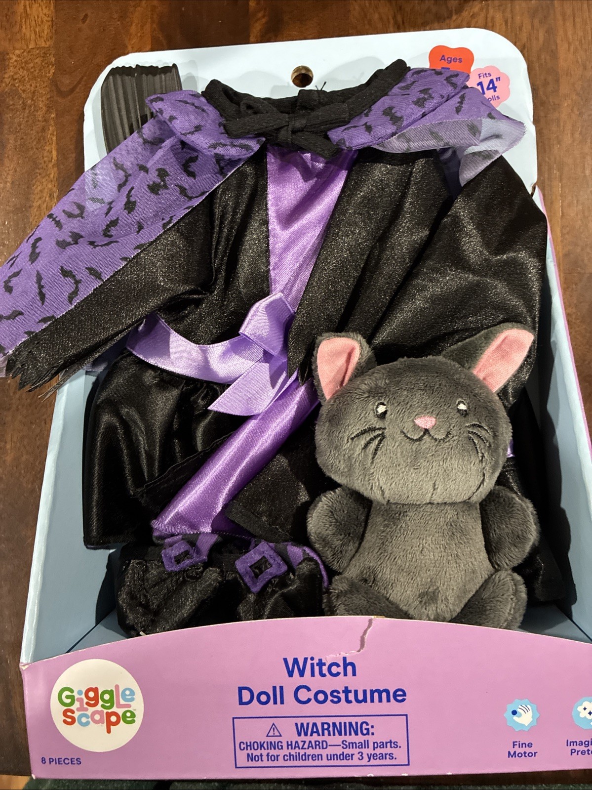 Gigglescape Bebé Muñeca Halloween Bruja Conjunto Disfraz 8 Piezas Conjunto Para Niños Edad 3+