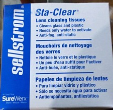 Sta-Clear Lens Cleaning Wipes Tissues, Anti-Fog Anti-Static. 1,000 Wipes Per Box