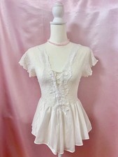 Vintage 1980s Cinema Etoile Lace Bow Lingerie Dress