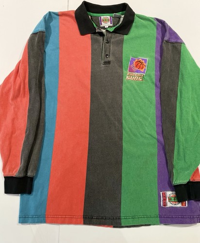 Vintage Phoenix Suns Polo Shirt 90’s In The Paint NBA Colorful Size L - Picture 4 of 9