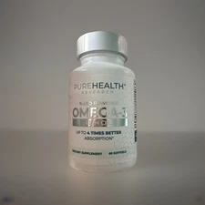 Pure Health Research Omega-3 Fish Oil NANO POWERED 60 Softgels 4x Better Absorp