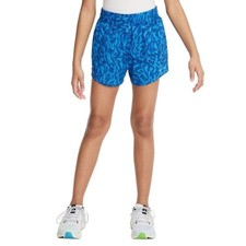 NWT Nike One Big Kids Girls  Woven High-Waisted Shorts Blue FQ4527-435 Sz L