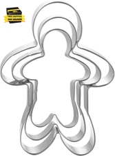 Gingerbread Man Cookie Cutters 3 PCS, 3'', 4'', 5'' ⭐️⭐️⭐️⭐️⭐️